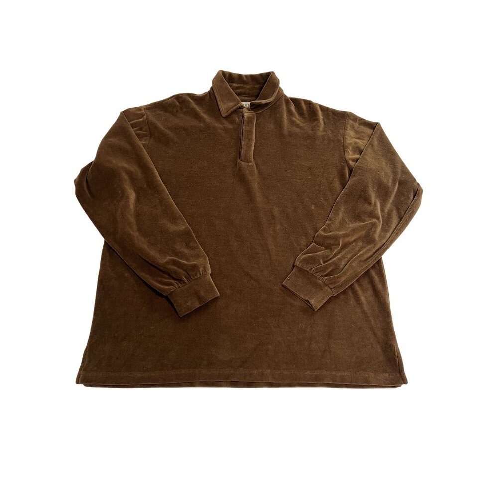 Strawberry Velour Long Sleeve Shirt in Brown
